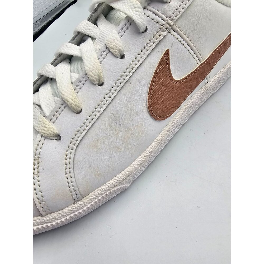 Nike Women's White Metallic Bronze Leather Court Sneakers Size 8.5 3116 - Picture 6 of 16